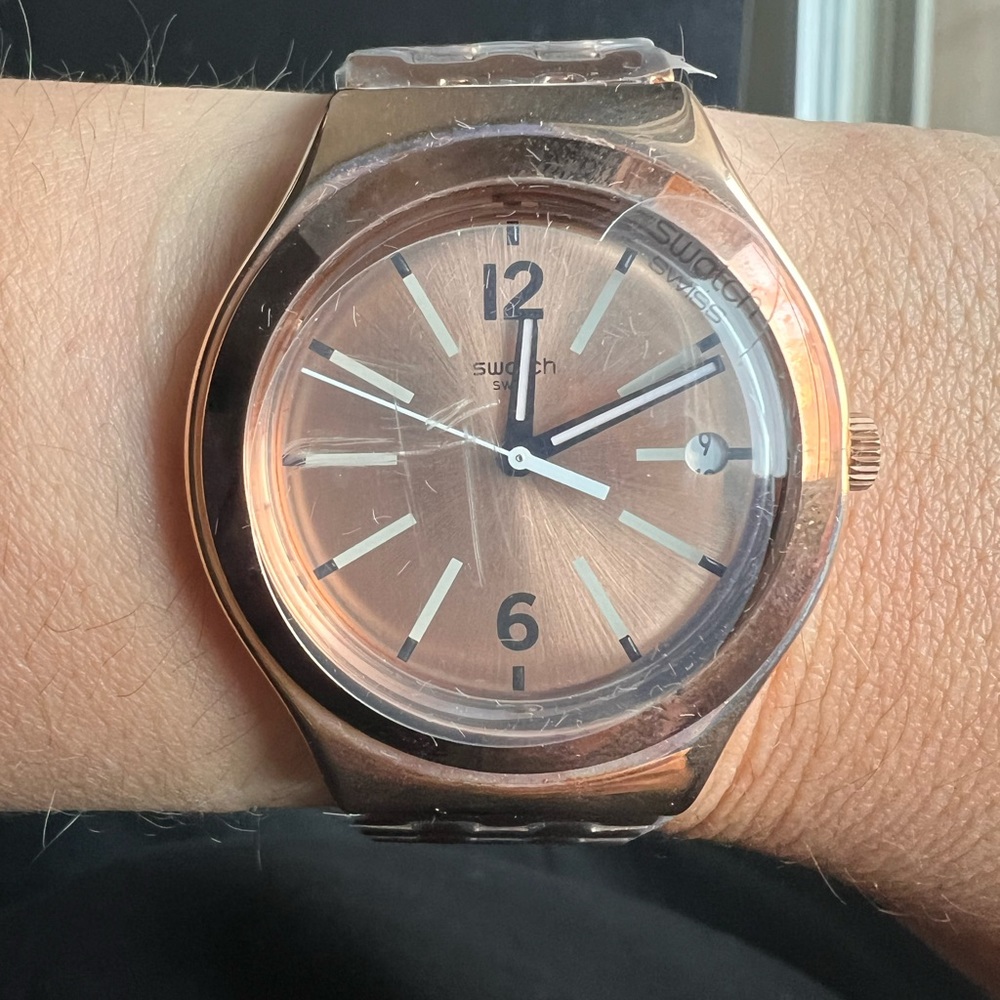 Swatch Rose Gold Stainless Steel Watch